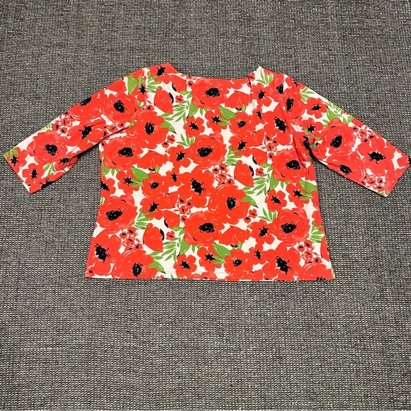 Ruby Rd. Red Floral Top - Picture 2 of 5